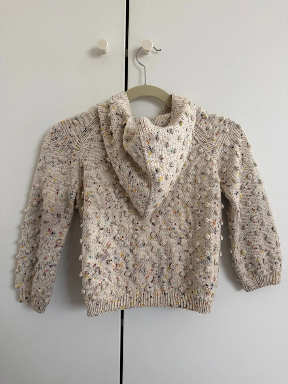 Misha and Puff Kids Confetti Hooded Cardigan Speckled Knit Cardigan Jacket - Picture 4 of 4